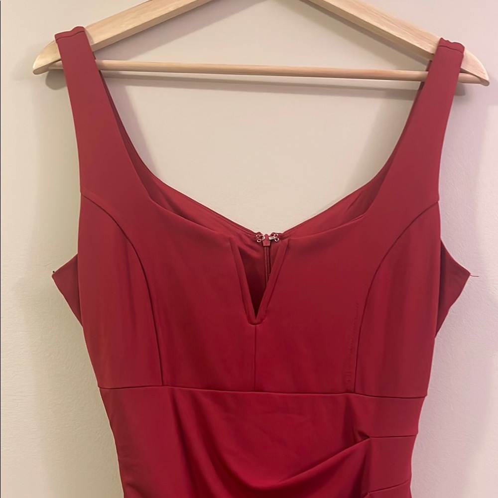 Red Ruched Bodycon Dress (S/P) - Picture 4 of 9